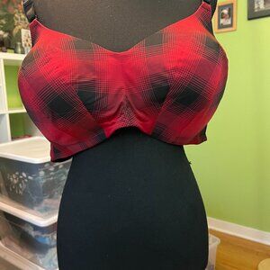 Torrid Curves Red and Black Plaid Dream Wire Free Bra 46C